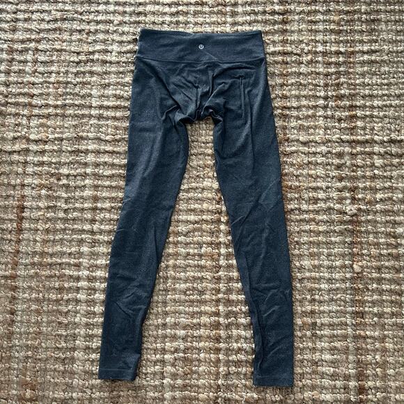 Lululemon Wunder Under High Rise Leggings – Heathered Black, Size 6 - Picture 2 of 6